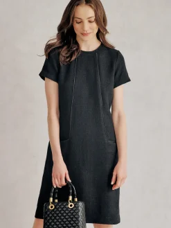J.McLaughlin Ada Tweed Dress Black Clearance