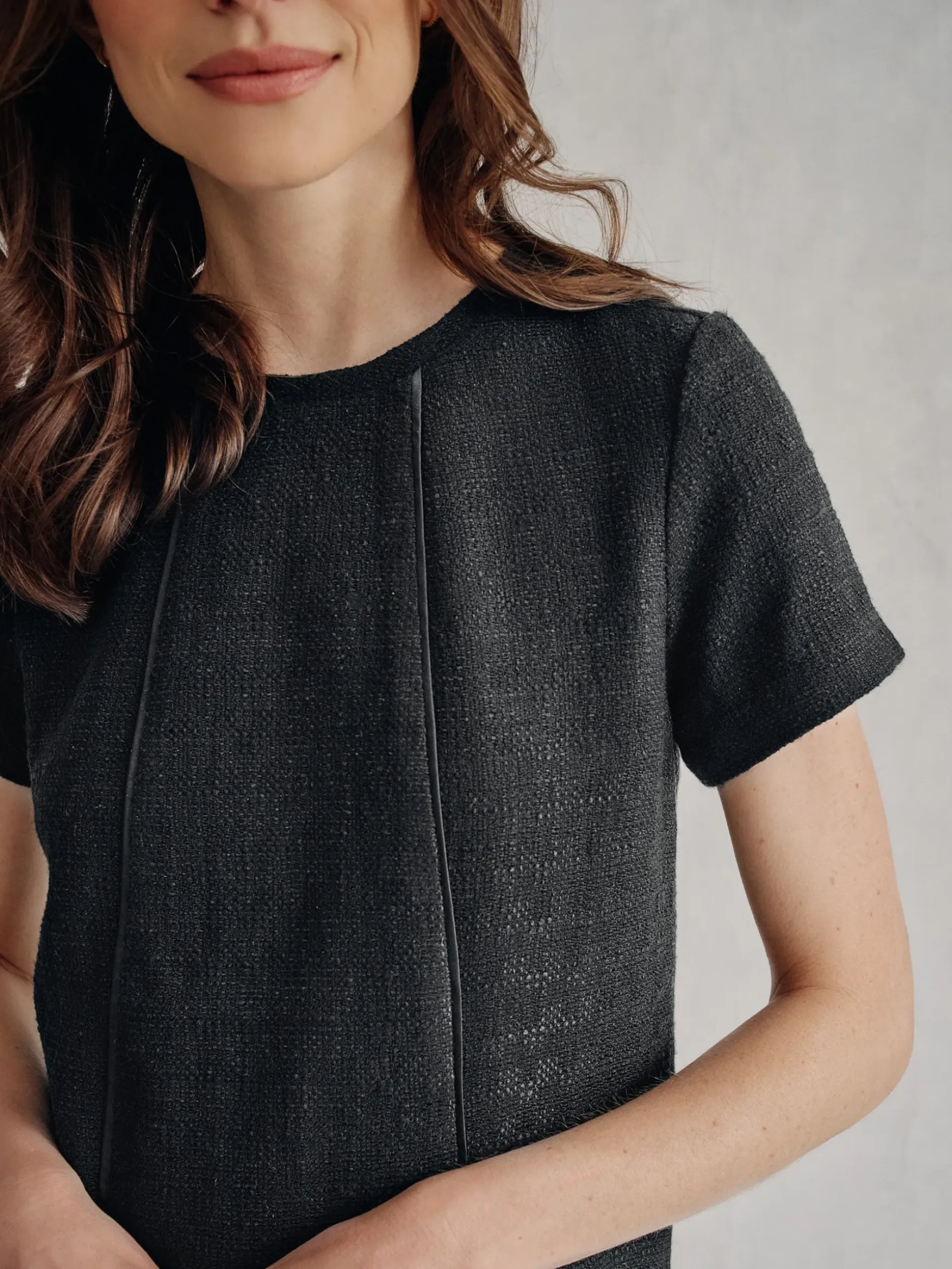 J.McLaughlin Ada Tweed Dress Black Clearance