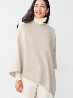 J.McLaughlin Aerinn Wool u0026 Cashmere Poncho Camel/Ivory Online