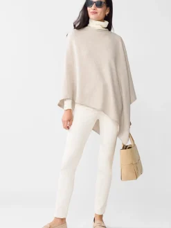 J.McLaughlin Aerinn Wool u0026 Cashmere Poncho Camel/Ivory Online