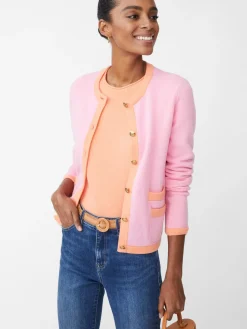 J.McLaughlin Ainsley Cashmere Cardigan Pink/Orange Clearance