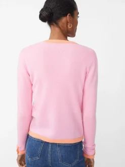 J.McLaughlin Ainsley Cashmere Cardigan Pink/Orange Clearance