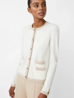 J.McLaughlin Ainsley Cashmere Cardigan OffWhite/Oatmeal Discount