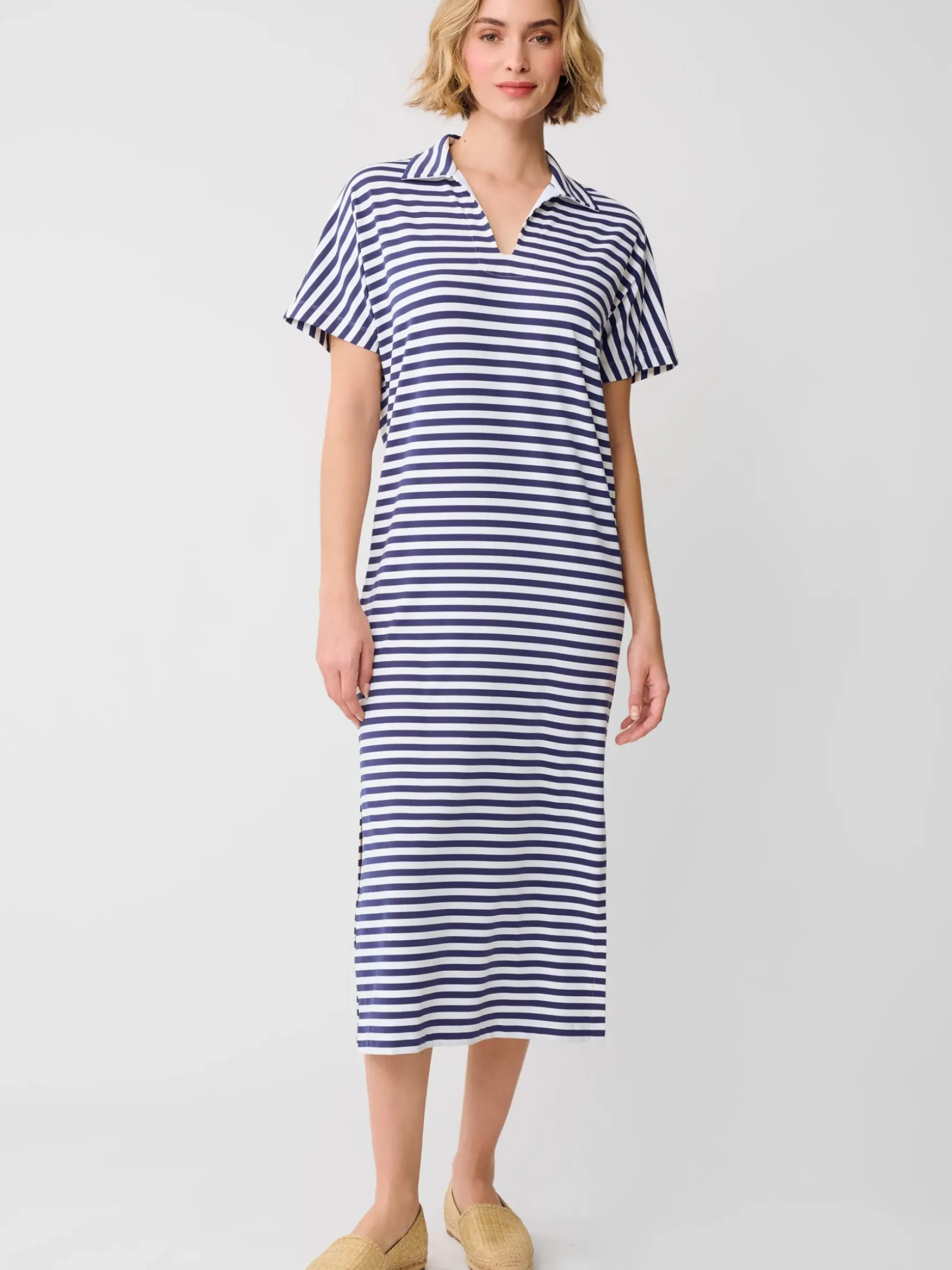 J.McLaughlin Alder Maxi Dress in Bangle Stripe White/LightNavy Discount
