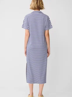 J.McLaughlin Alder Maxi Dress in Bangle Stripe White/LightNavy Discount