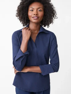 J.McLaughlin Alfie Tunic in Riptide Jacquard Navy Discount