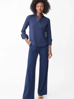 J.McLaughlin Alfie Tunic in Riptide Jacquard Navy Discount