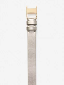 J.McLaughlin Allegra Leather Belt Silver New