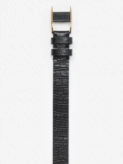 J.McLaughlin Allegra Leather Belt in Croc Black Sale