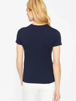 J.McLaughlin Allie Cap Sleeve Tee Navy Clearance