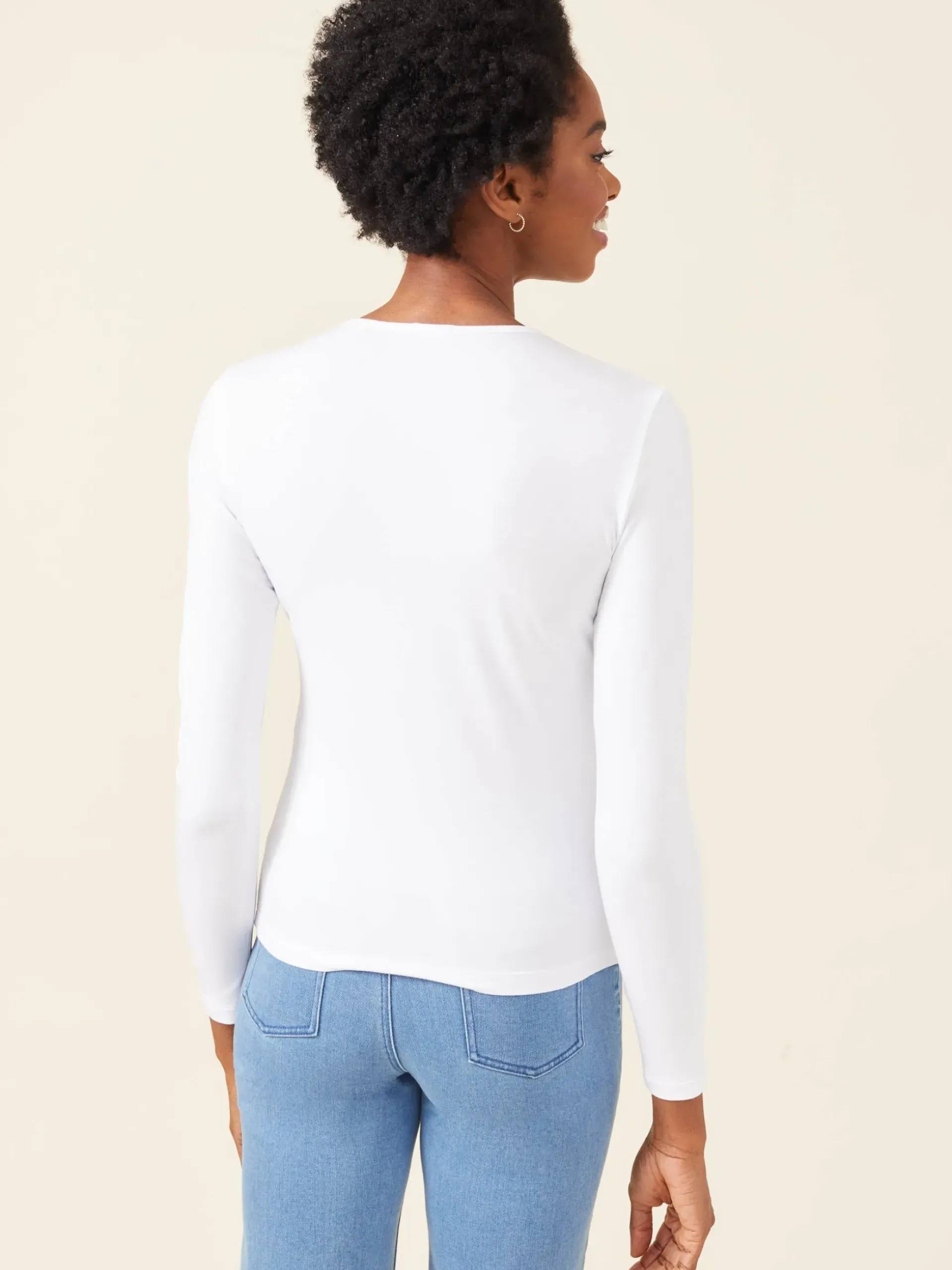 J.McLaughlin Allie Long Sleeve Tee White Outlet