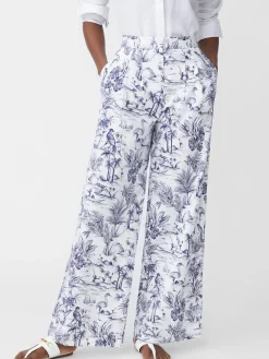 J.McLaughlin Amal Pants in Heron Toile White/Navy Best