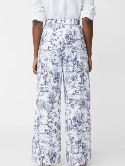 J.McLaughlin Amal Pants in Heron Toile White/Navy Best