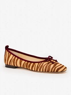 J.McLaughlin Anastasia Calf Hair Flats in Zebra Beechwood/Multi Best