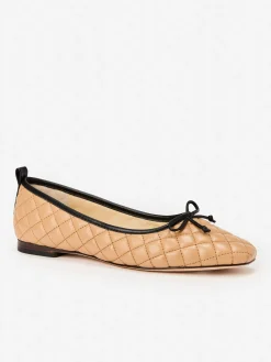 J.McLaughlin Anastasia Quilted Leather Flats Beige Fashion