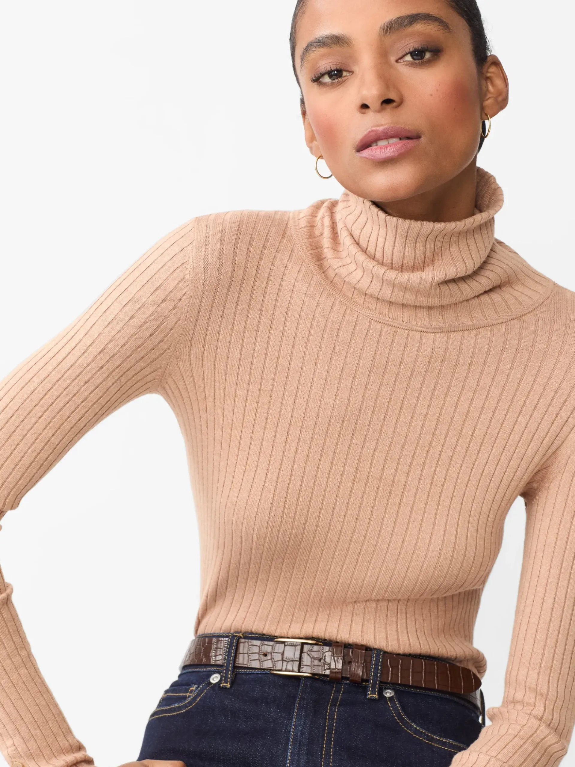 J.McLaughlin Arlette Turtleneck HeatherCamel Clearance