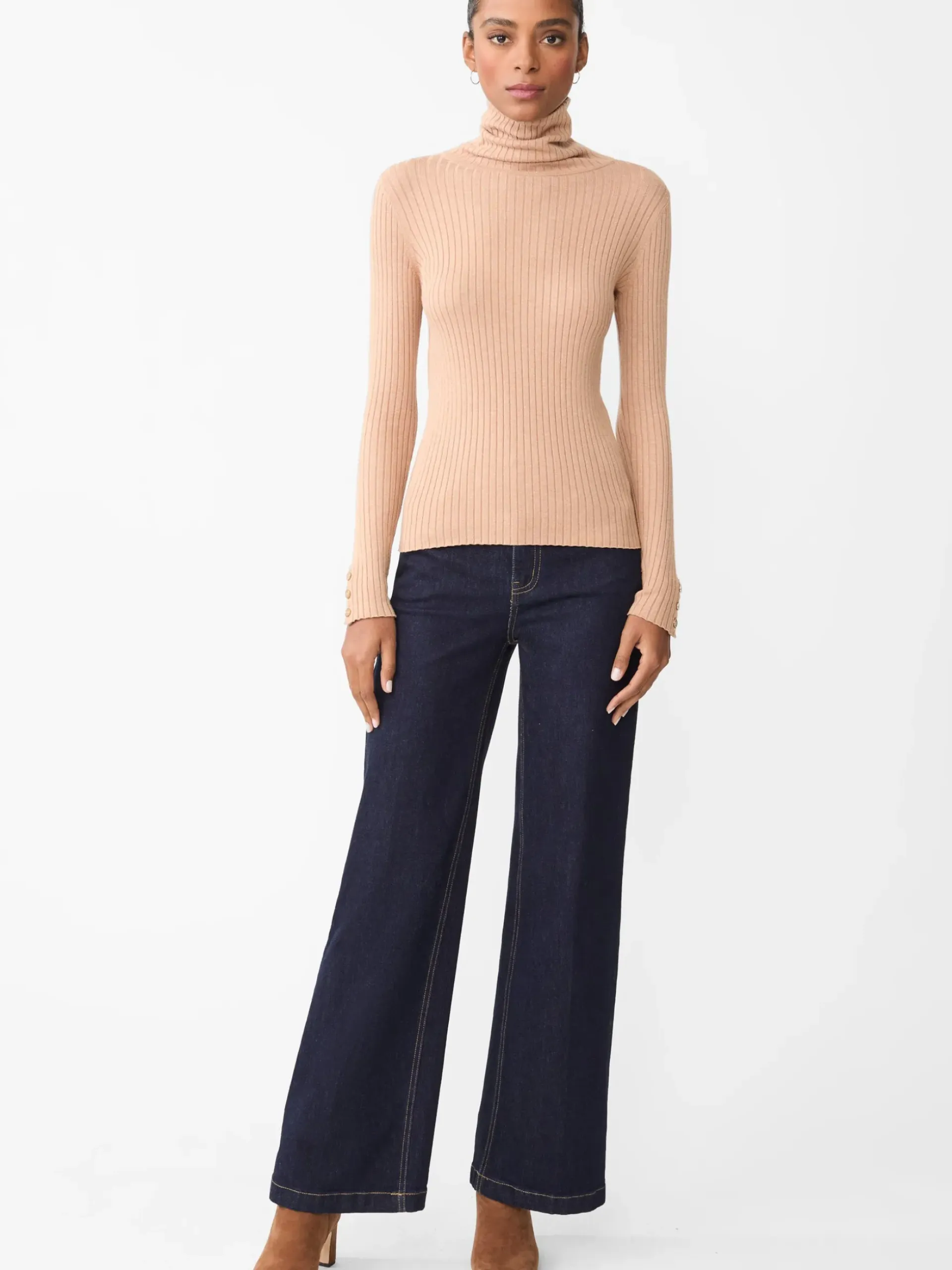 J.McLaughlin Arlette Turtleneck HeatherCamel Clearance