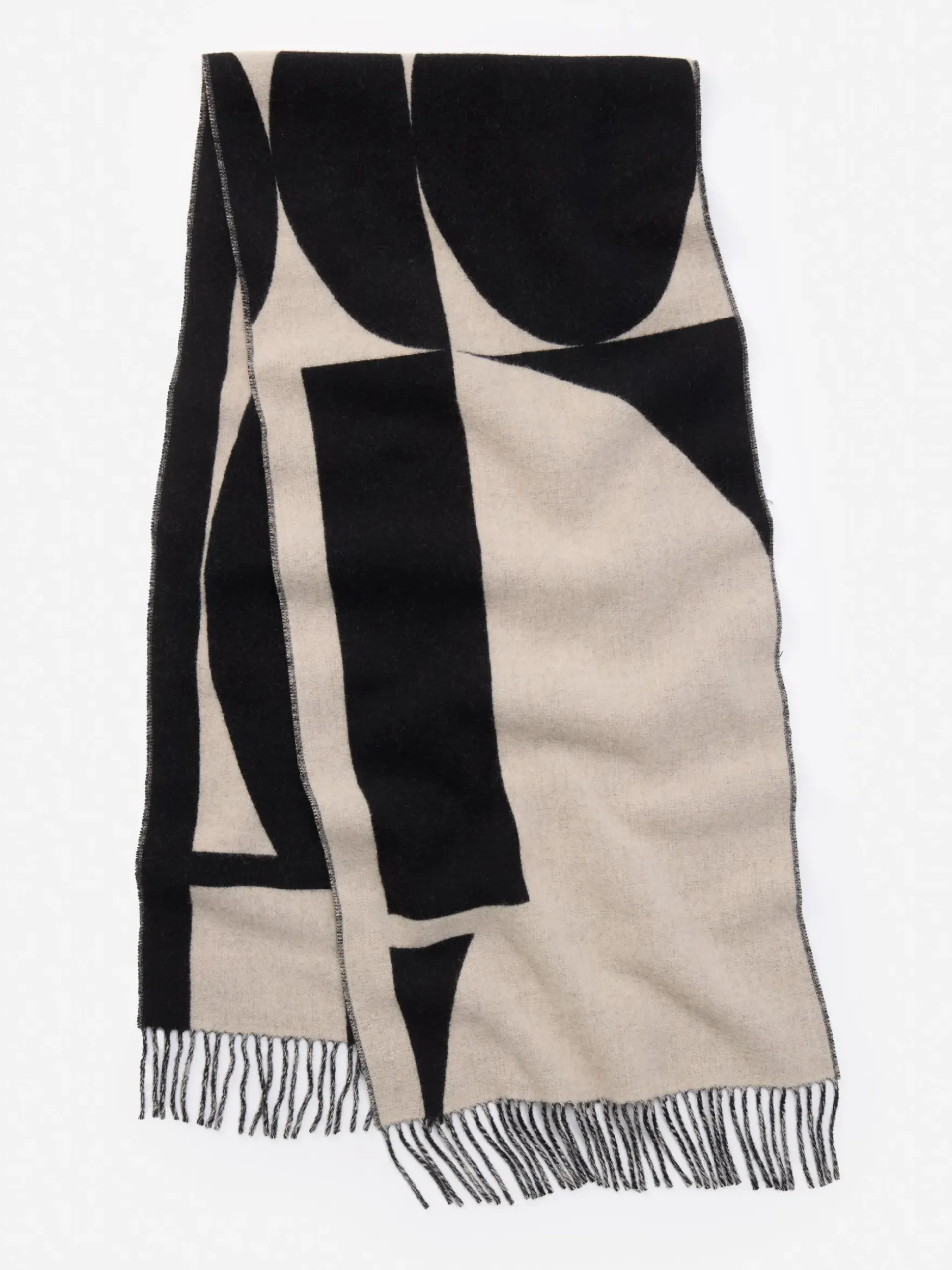 J.McLaughlin Barrow Scarf Black/OffWhite Discount