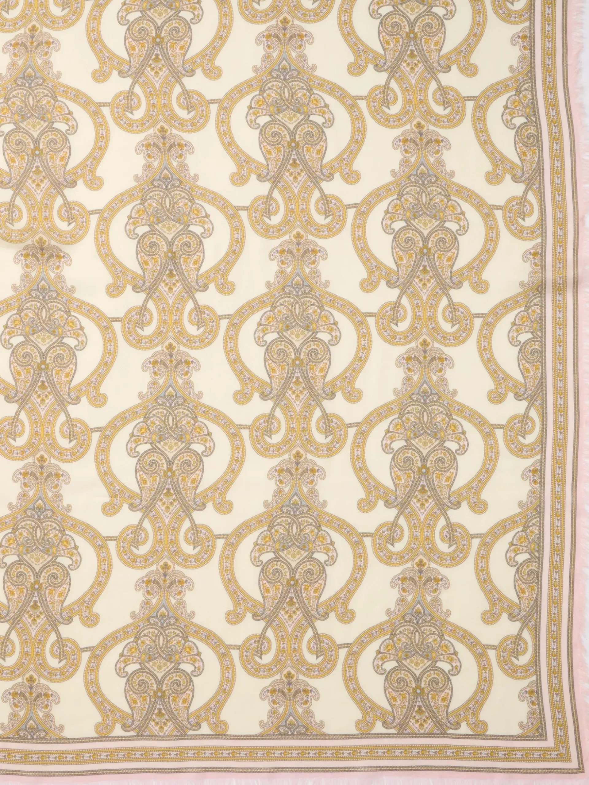 J.McLaughlin Bellini Scarf in Gilded Paisley Border Cream/Sand Sale