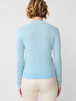 J.McLaughlin Bettina Sweater LightBlue/OffWhite Hot