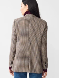 J.McLaughlin Bleecker Blazer in Houndstooth LightTan/Brown/Denim Fashion