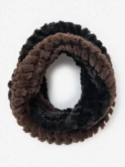 J.McLaughlin Bormio Faux Fur Neckwarmer Black/DarkBrown Outlet