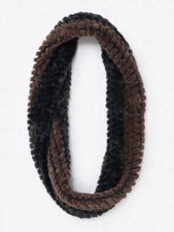 J.McLaughlin Bormio Faux Fur Neckwarmer Black/DarkBrown Outlet