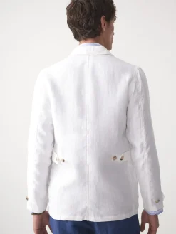 J.McLaughlin Brando Linen Safari Jacket in Herringbone OffWhite Clearance