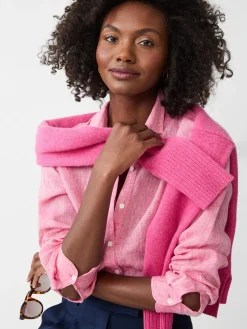 J.McLaughlin Britt Linen Shirt PersianPink Hot
