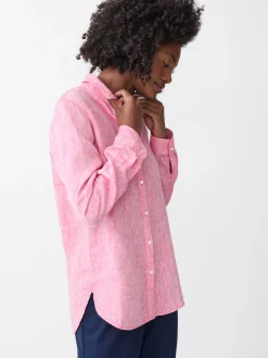 J.McLaughlin Britt Linen Shirt PersianPink Hot