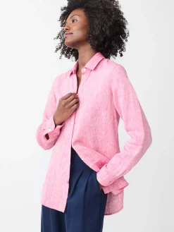 J.McLaughlin Britt Linen Shirt PersianPink Hot