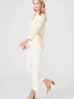 J.McLaughlin Britt Linen Shirt Tan Sale