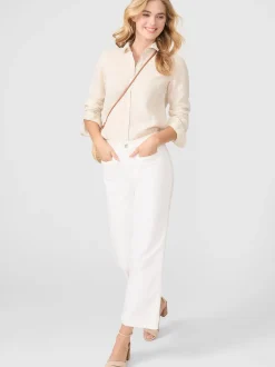 J.McLaughlin Britt Linen Shirt Tan Sale