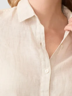 J.McLaughlin Britt Linen Shirt Tan Sale