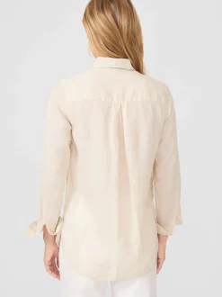J.McLaughlin Britt Linen Shirt Tan Sale