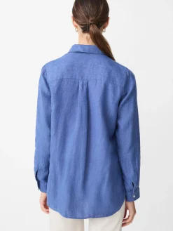 J.McLaughlin Britt Linen Shirt DarkChambray New