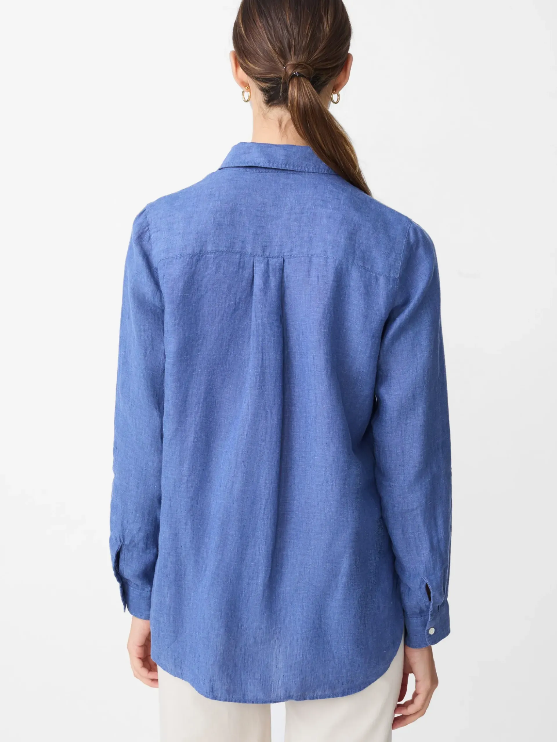 J.McLaughlin Britt Linen Shirt DarkChambray New