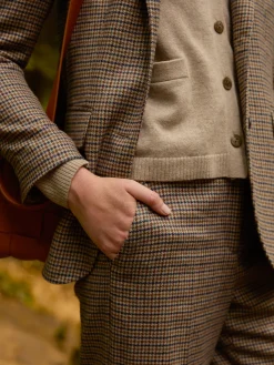 J.McLaughlin Broderick Pants in Houndstooth LightTan/Brown/Denim Best