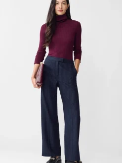 J.McLaughlin Broderick Pants in Pinstripe Navy/White Outlet