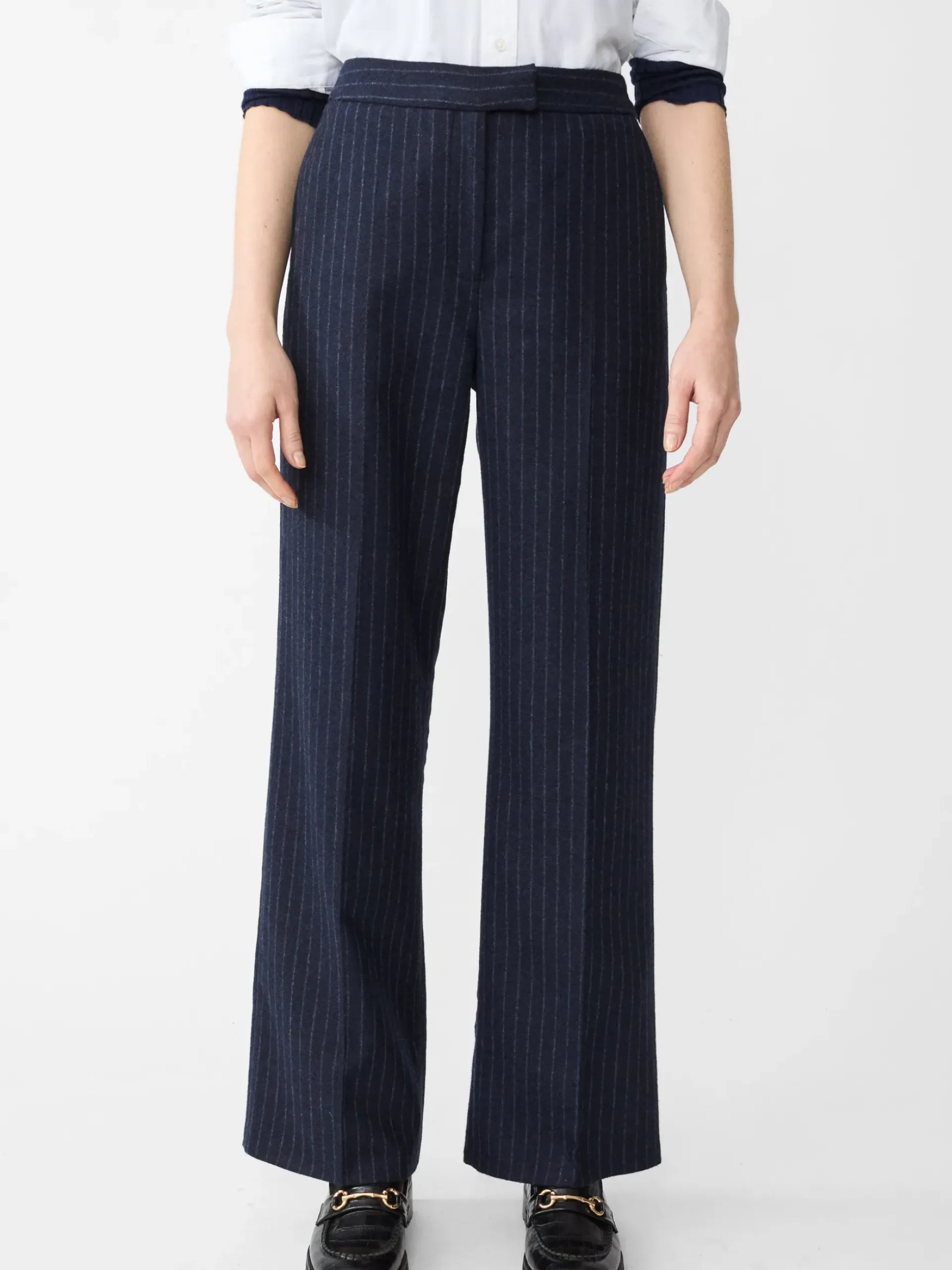 J.McLaughlin Broderick Pants in Pinstripe Navy/White Outlet