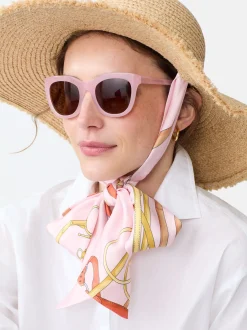J.McLaughlin Brooke Raffia Hat in Neo Gulltopp Square LightPink/Pink Fashion