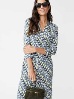 J.McLaughlin Brynn Dress in Nine Iron Olive/Navy Fashion