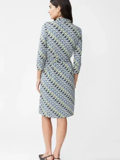 J.McLaughlin Brynn Dress in Nine Iron Olive/Navy Fashion