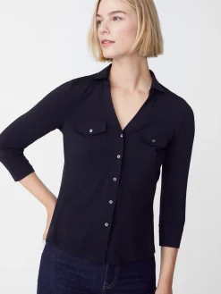 J.McLaughlin Brynn Lyford Jersey Shirt Black Sale