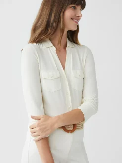 J.McLaughlin Brynn Lyford Jersey Shirt OffWhite Clearance