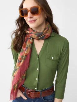 J.McLaughlin Brynn Lyford Jersey Shirt MossGreen Hot