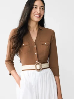 J.McLaughlin Brynn Lyford Jersey Shirt Acorn Clearance