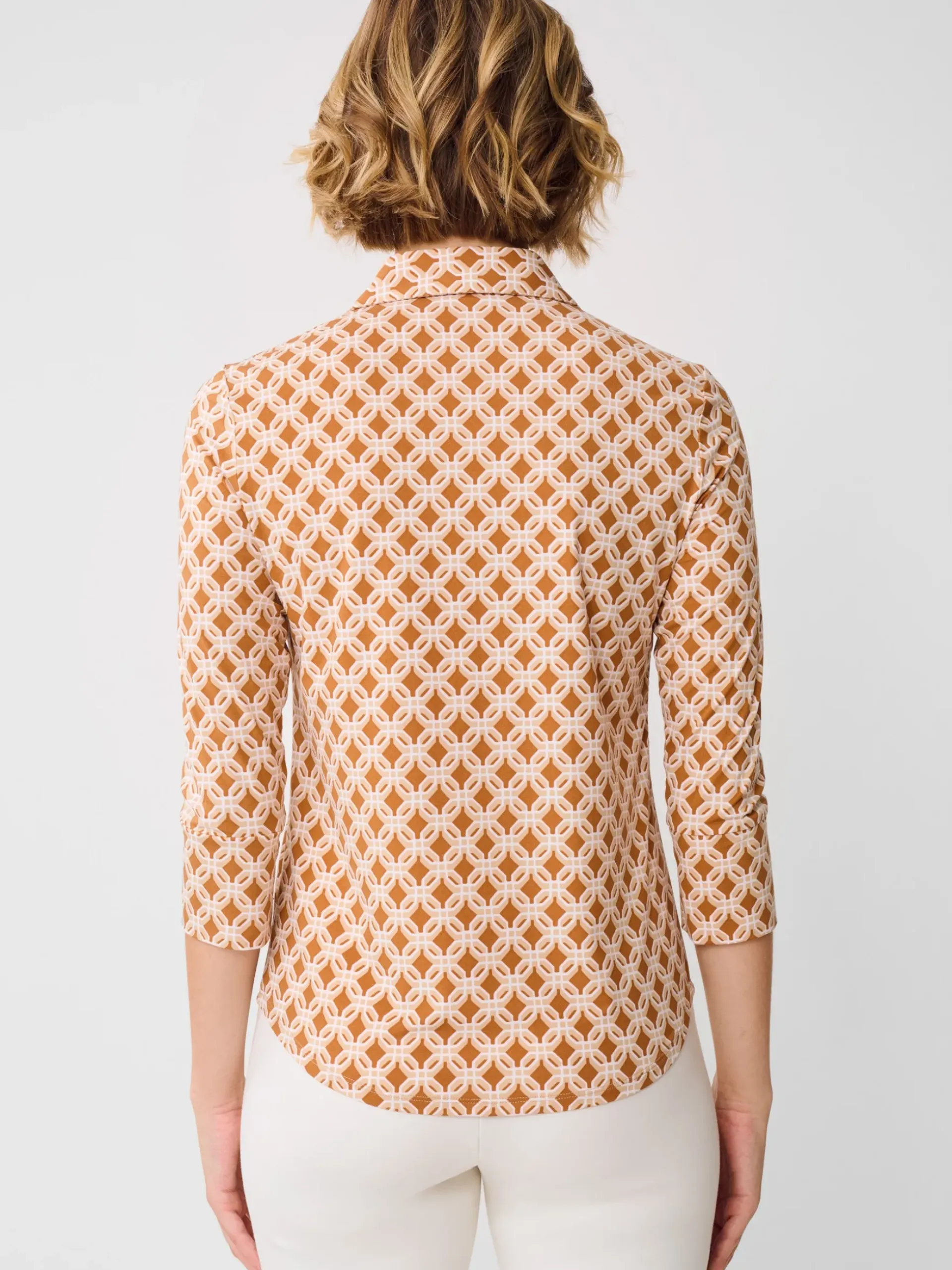 J.McLaughlin Brynn Lyford Jersey Shirt in Splendor Link Brown/Tan Best