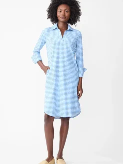 J.McLaughlin Cagney Dress in Neo Sugar Cane MediumBlue/OffWhite Best
