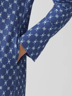 J.McLaughlin Cagney Dress in Sussex Interlock DarkBlue/Blue Hot